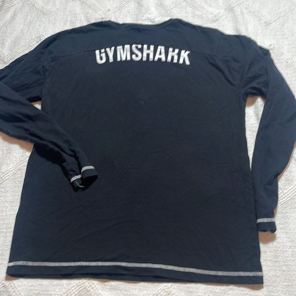 Gymshark Men's Size Small Black Long Sleeve White Logo T-Shirt - Picture 5 of 7